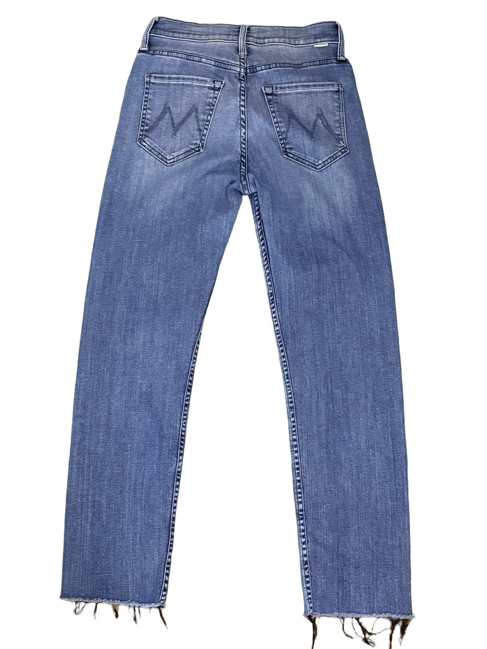 MOTHER The Tomcat Straight Leg Ankle Fray Blue Denim Jeans in Watch Me Size 27